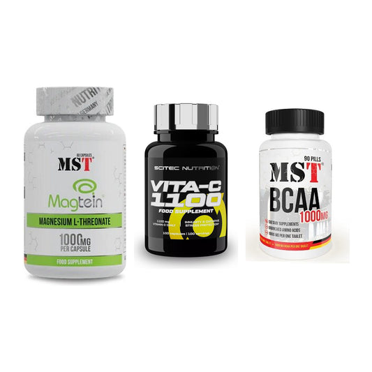 Ausdauer-Set: MST Magnesium + Scitec Vitamin C + MST BCAA 1000 – alle enthaltenen Artikel