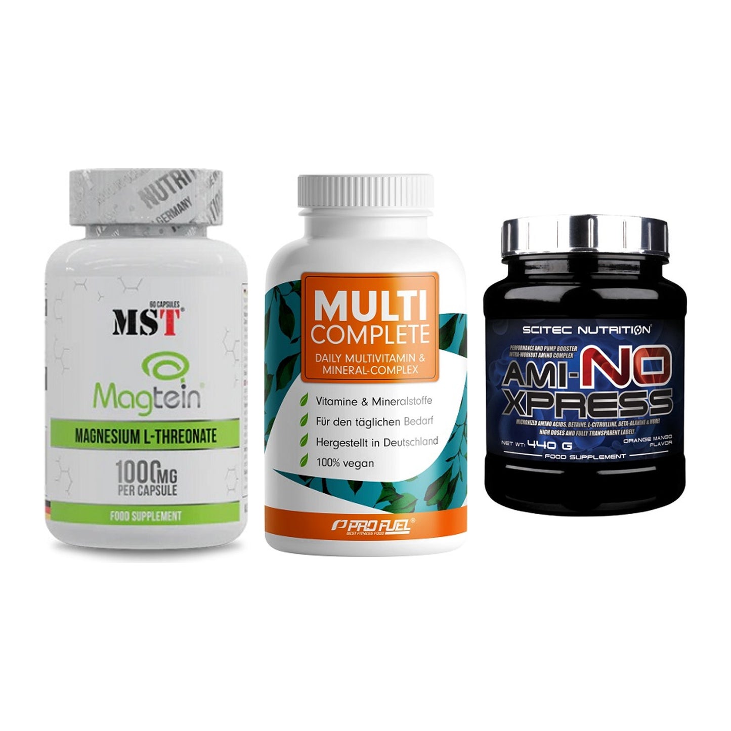 Ausdauer-Set: MST Magnesium + ProFuel MULTI + Scitec Ami-NO – alle enthaltenen Artikel