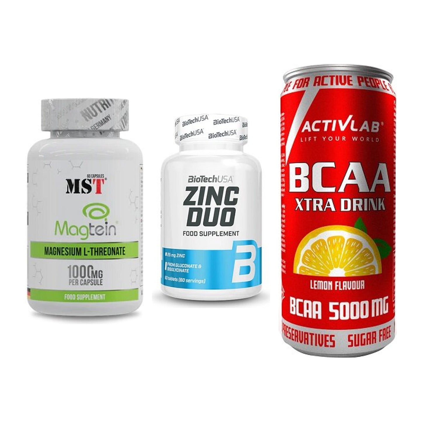 Ausdauer-Set: MST Magnesium + BioTech Zinc Duo + Activlab BCAA – alle enthaltenen Artikel
