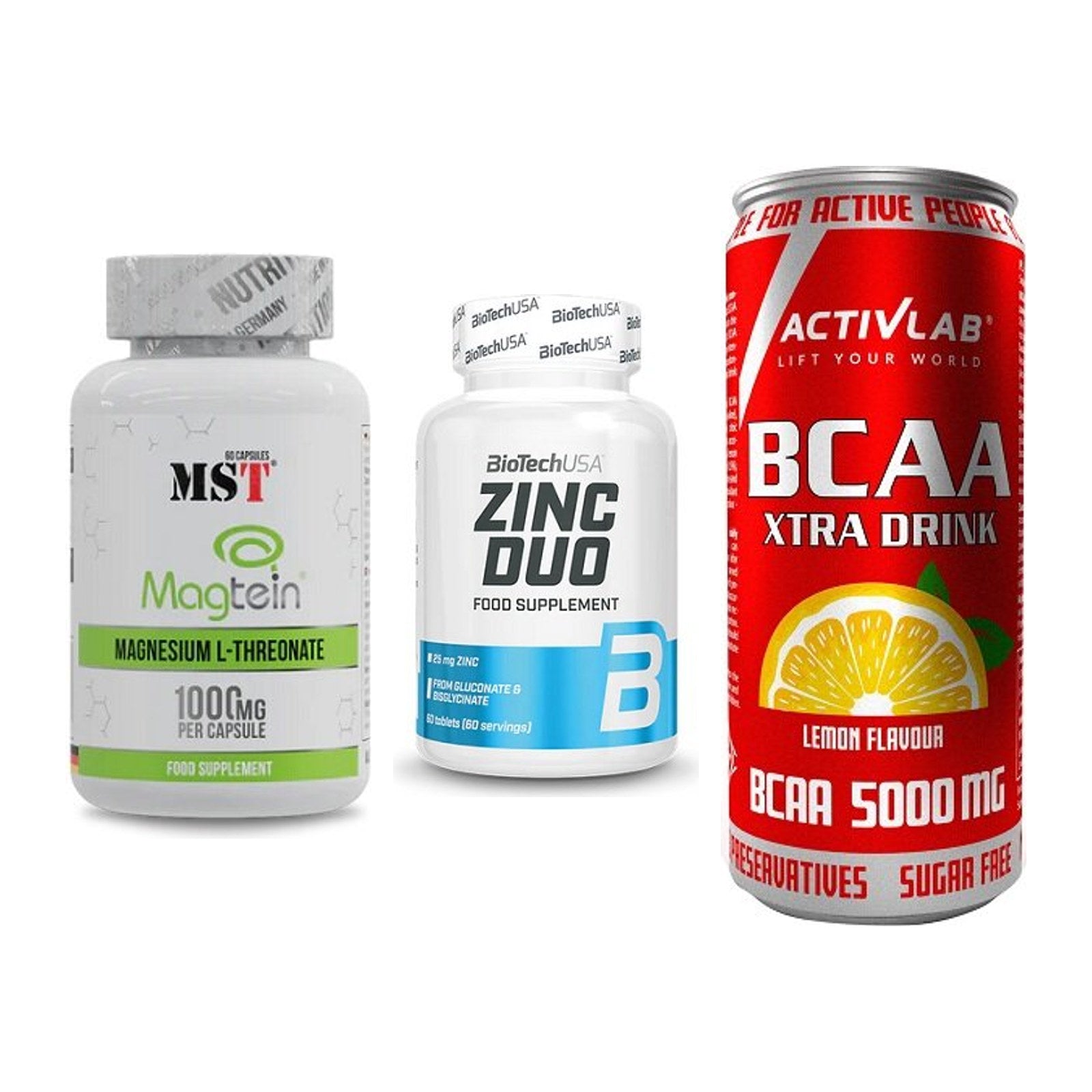 Ausdauer-Set: MST Magnesium + BioTech Zinc Duo + Activlab BCAA – alle enthaltenen Artikel