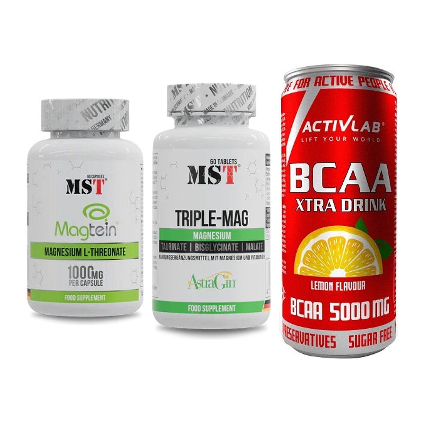 Ausdauer-Set: MST Magnesium + MST Tripple Mag + Activlab BCAA – alle enthaltenen Artikel