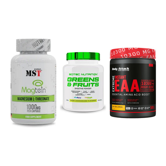 Ausdauer-Set: MST Magnesium + Scitec Greens + Body Attack – alle enthaltenen Artikel