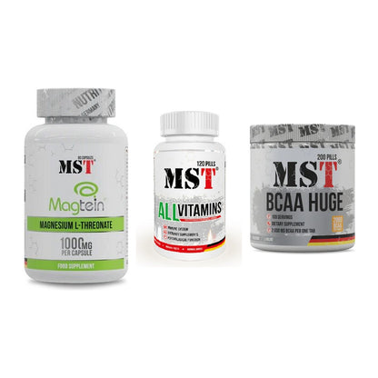 Ausdauer-Set: MST Magnesium + MST All Vitamins + MST BCAA Huge – alle enthaltenen Artikel