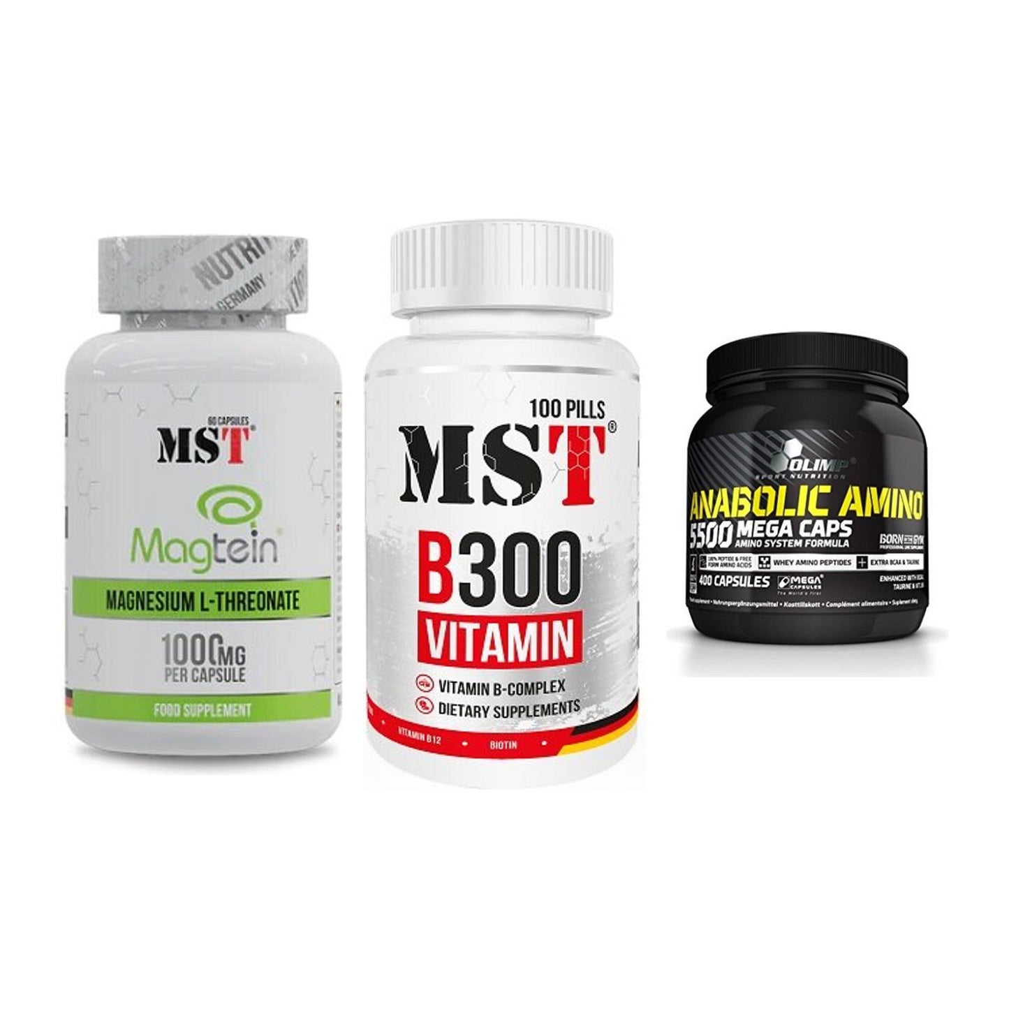 Ausdauer-Set: MST Magnesium + MST B300 B-Compl + Olimp Anabolic – alle enthaltenen Artikel
