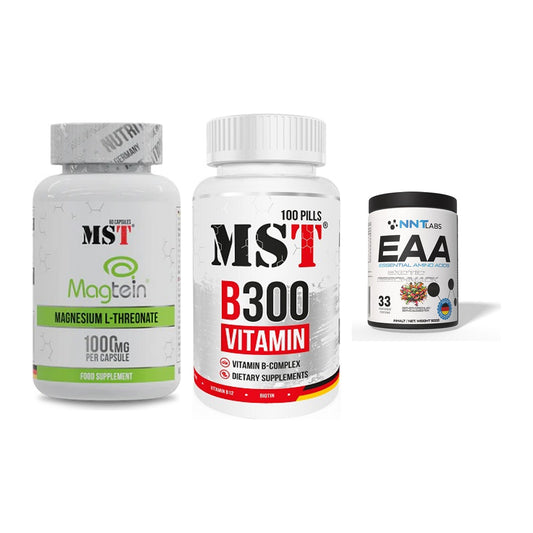 Ausdauer-Set: MST Magnesium + MST B300 B-Compl + NNT EAA – alle enthaltenen Artikel