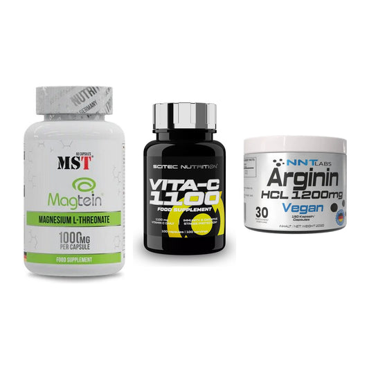 Ausdauer-Set: MST Magnesium + Scitec Vitamin C + NNT Arginin HCL – alle enthaltenen Artikel