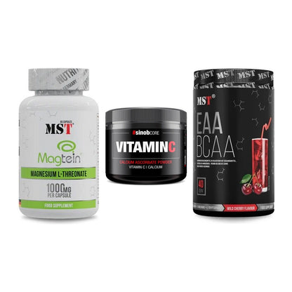 Ausdauer-Set: MST Magnesium + Sinob Vitamin C + MST EAA & BCAA – alle enthaltenen Artikel