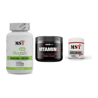 Ausdauer-Set: MST Magnesium + Sinob Vitamin C + MST Arginine RAW – alle enthaltenen Artikel