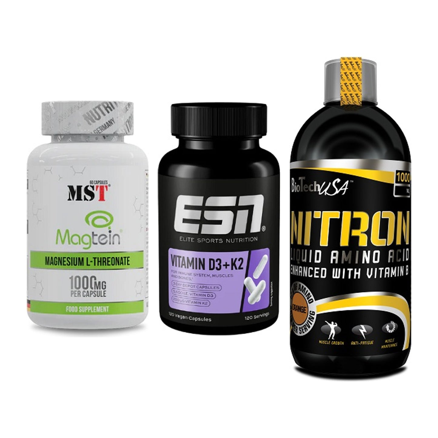 Ausdauer-Set: MST Magnesium + ESN Vitamin D3 + BioTech Liquid – alle enthaltenen Artikel