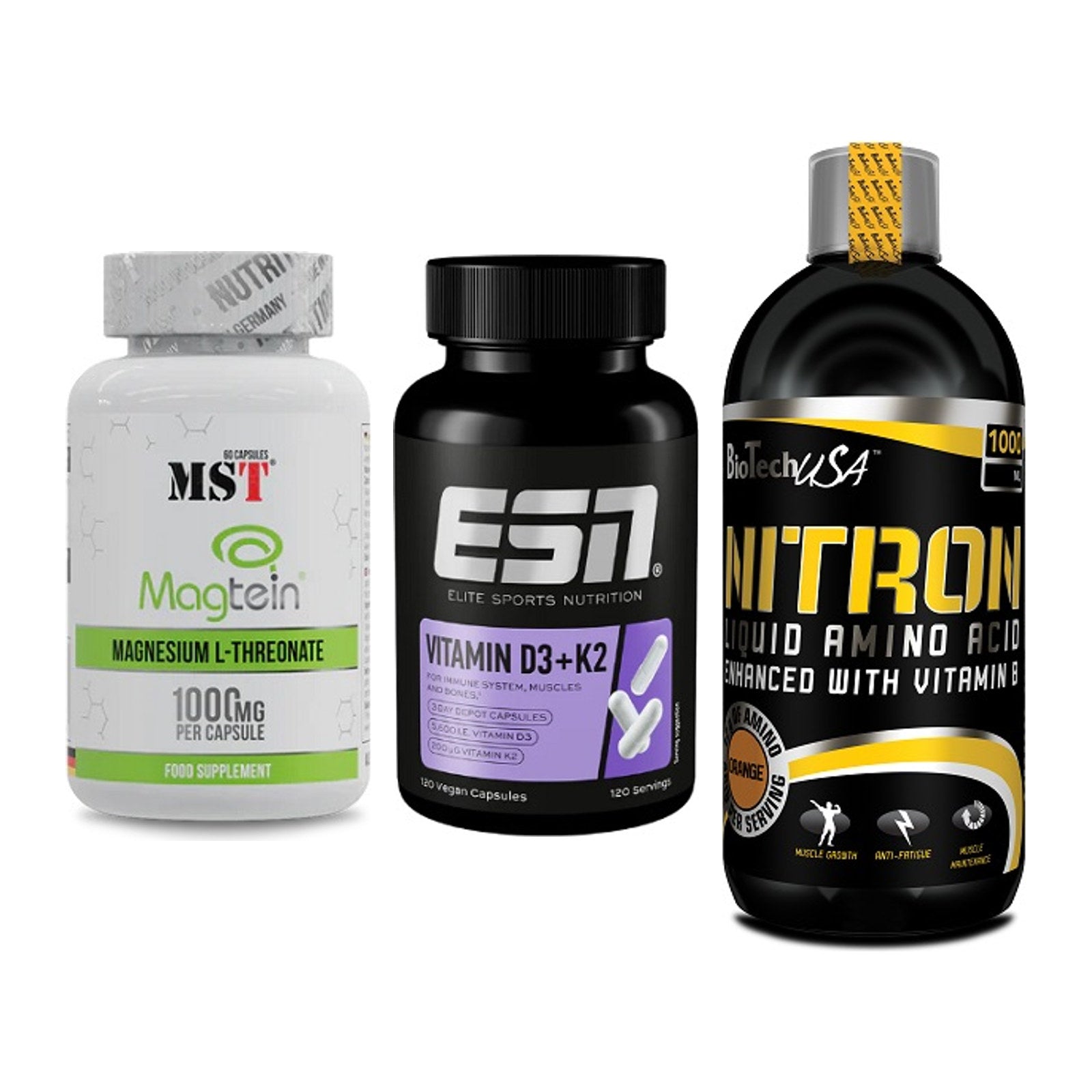 Ausdauer-Set: MST Magnesium + ESN Vitamin D3 + BioTech Liquid – alle enthaltenen Artikel