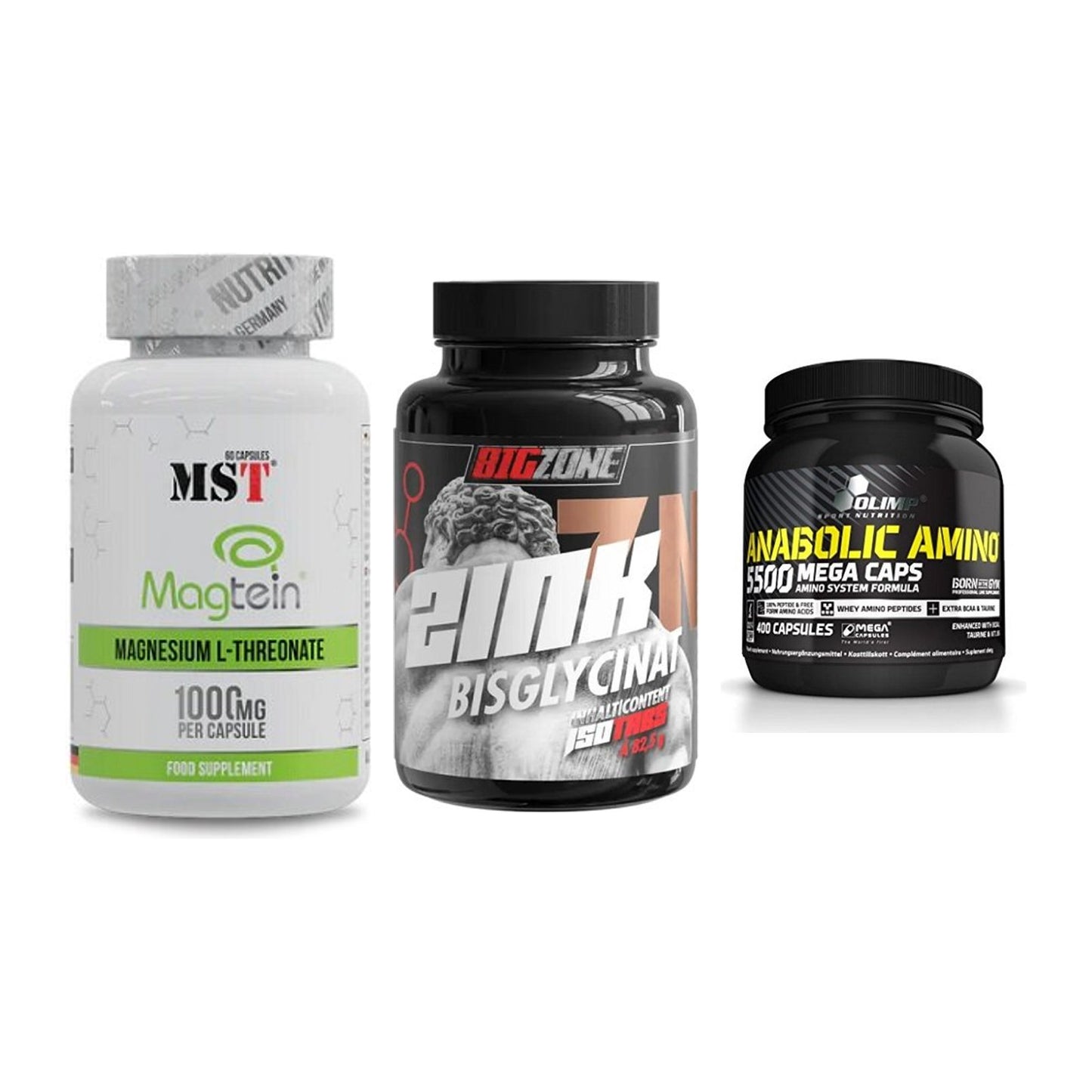Ausdauer-Set: MST Magnesium + Big Zone Zink + Olimp Anabolic – alle enthaltenen Artikel