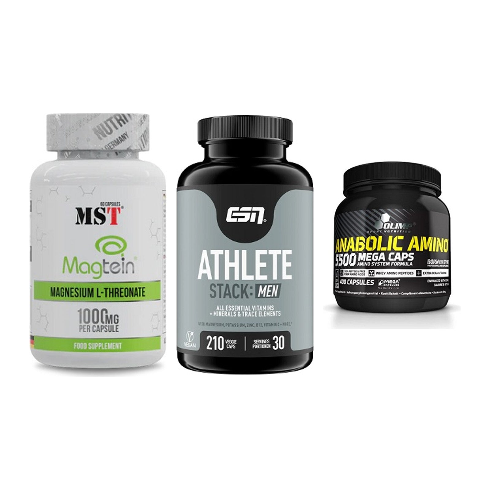 Ausdauer-Set: MST Magnesium + ESN Athlete + Olimp Anabolic – alle enthaltenen Artikel