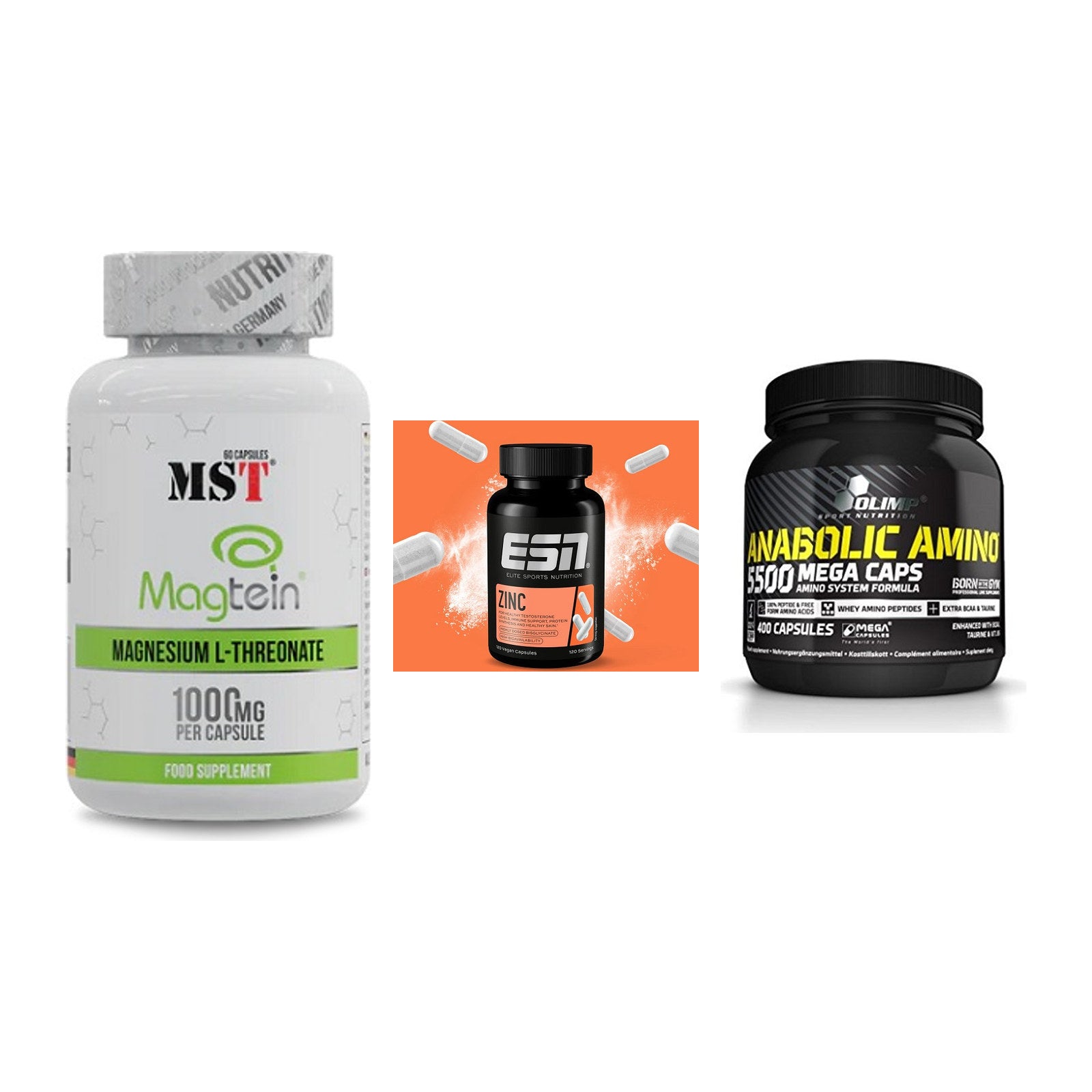 Ausdauer-Set: MST Magnesium + ESN Zinc + Olimp Anabolic – alle enthaltenen Artikel