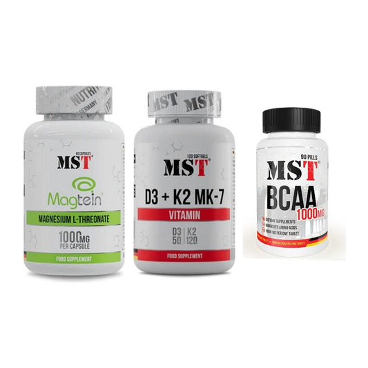 Ausdauer-Set: MST Magnesium + MST Vitamin D3 + MST BCAA 1000 – alle enthaltenen Artikel