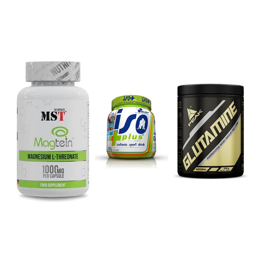 Ausdauer-Set: MST Magnesium + Olimp Iso Plus + Peak Glutamin – alle enthaltenen Artikel