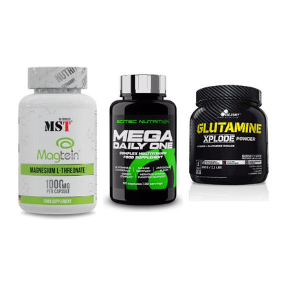 Ausdauer-Set: MST Magnesium + Scitec Mega + Olimp L-Glutamin – alle enthaltenen Artikel