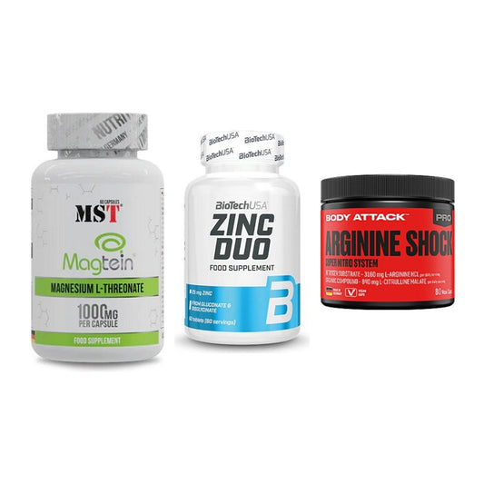 Ausdauer-Set: MST Magnesium + BioTech Zinc Duo + Body Attack – alle enthaltenen Artikel