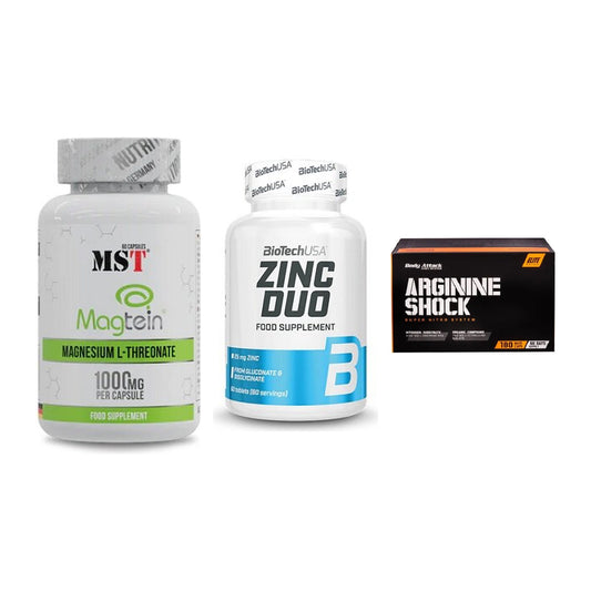 Ausdauer-Set: MST Magnesium + BioTech Zinc Duo + Body Attack – alle enthaltenen Artikel