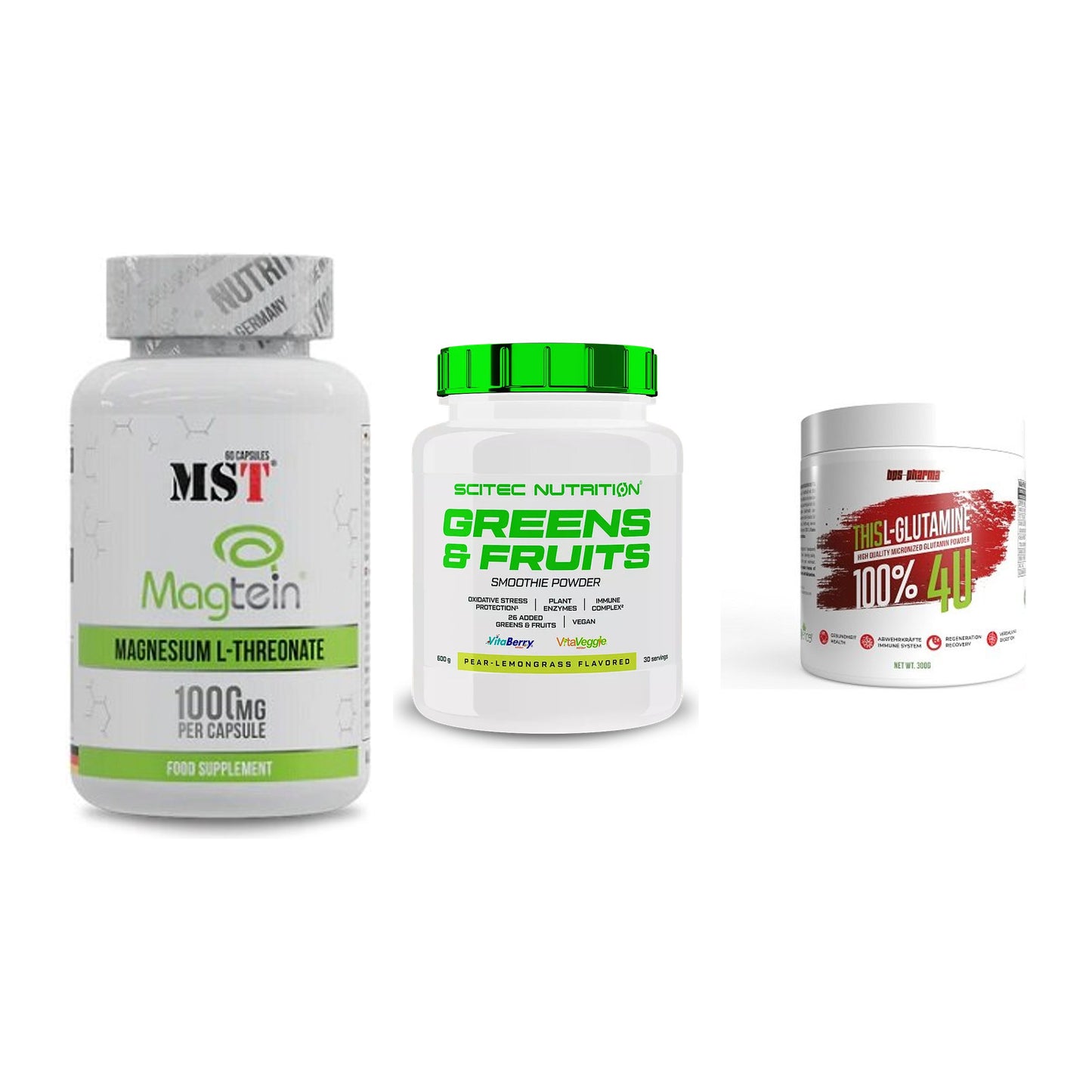 Ausdauer-Set: MST Magnesium + Scitec Greens + BPS-Pharma This – alle enthaltenen Artikel