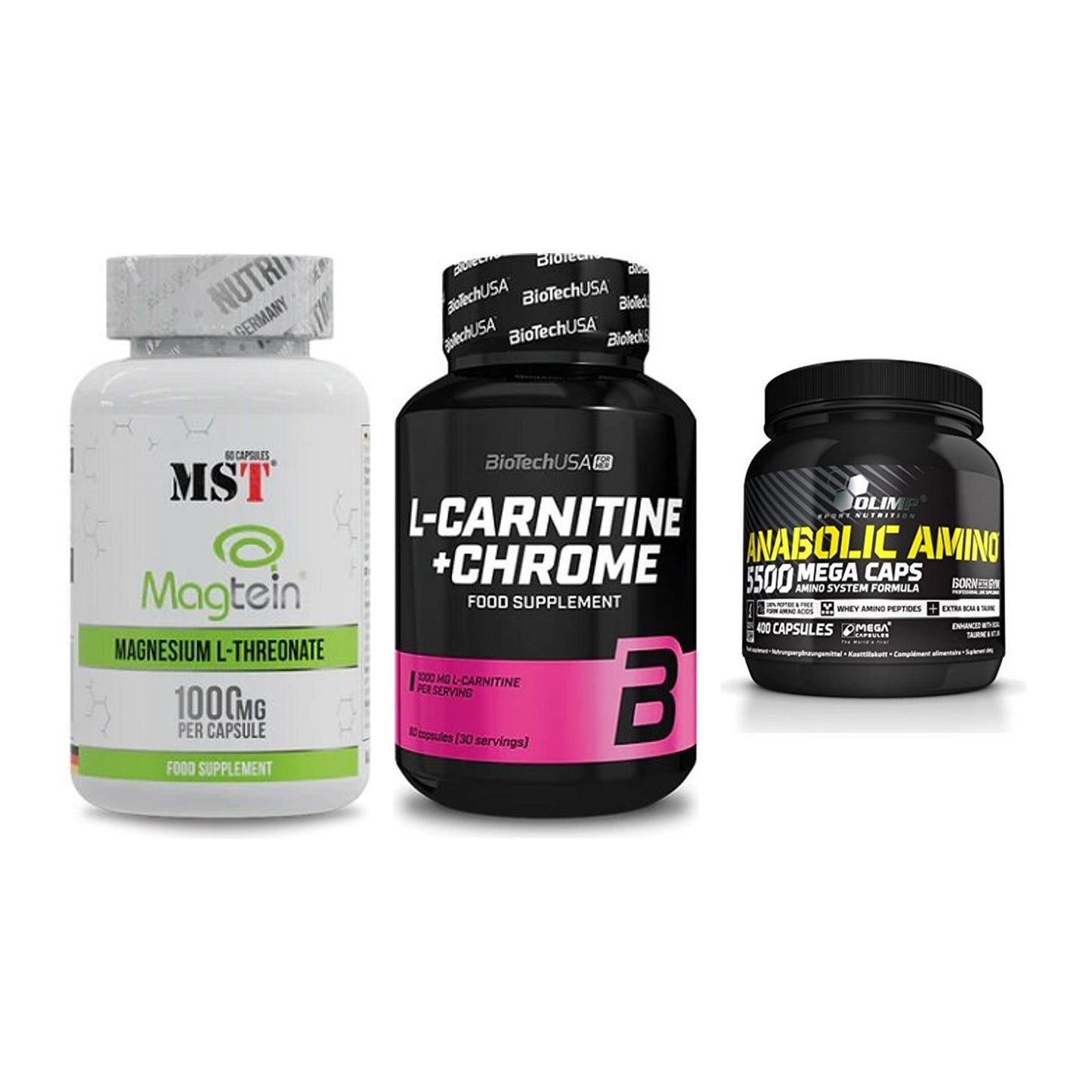 Ausdauer-Set: MST Magnesium + BioTech L-Carnit + Olimp Anabolic – alle enthaltenen Artikel