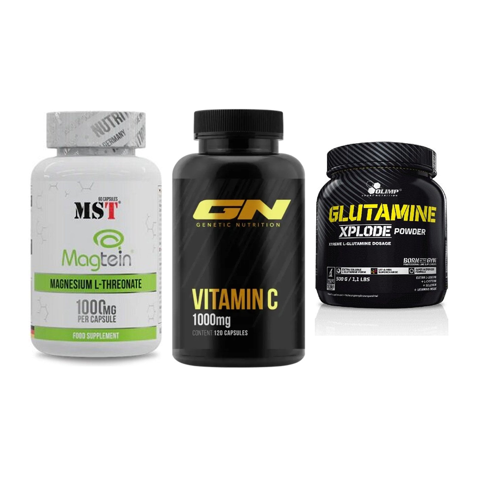 Ausdauer-Set: MST Magnesium + GN Vitamin C + Olimp L-Glutamin – alle enthaltenen Artikel