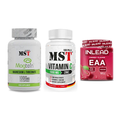 Ausdauer-Set: MST Magnesium + MST Vitamin C + INLEAD EAA – alle enthaltenen Artikel