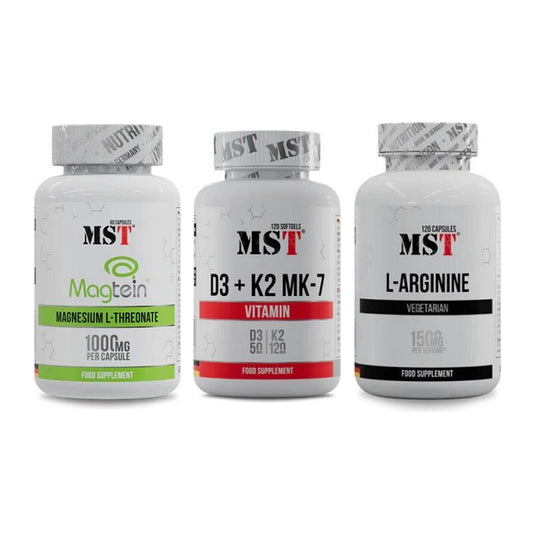 Ausdauer-Set: MST Magnesium + MST Vitamin D3 + MST L-Arginine – alle enthaltenen Artikel