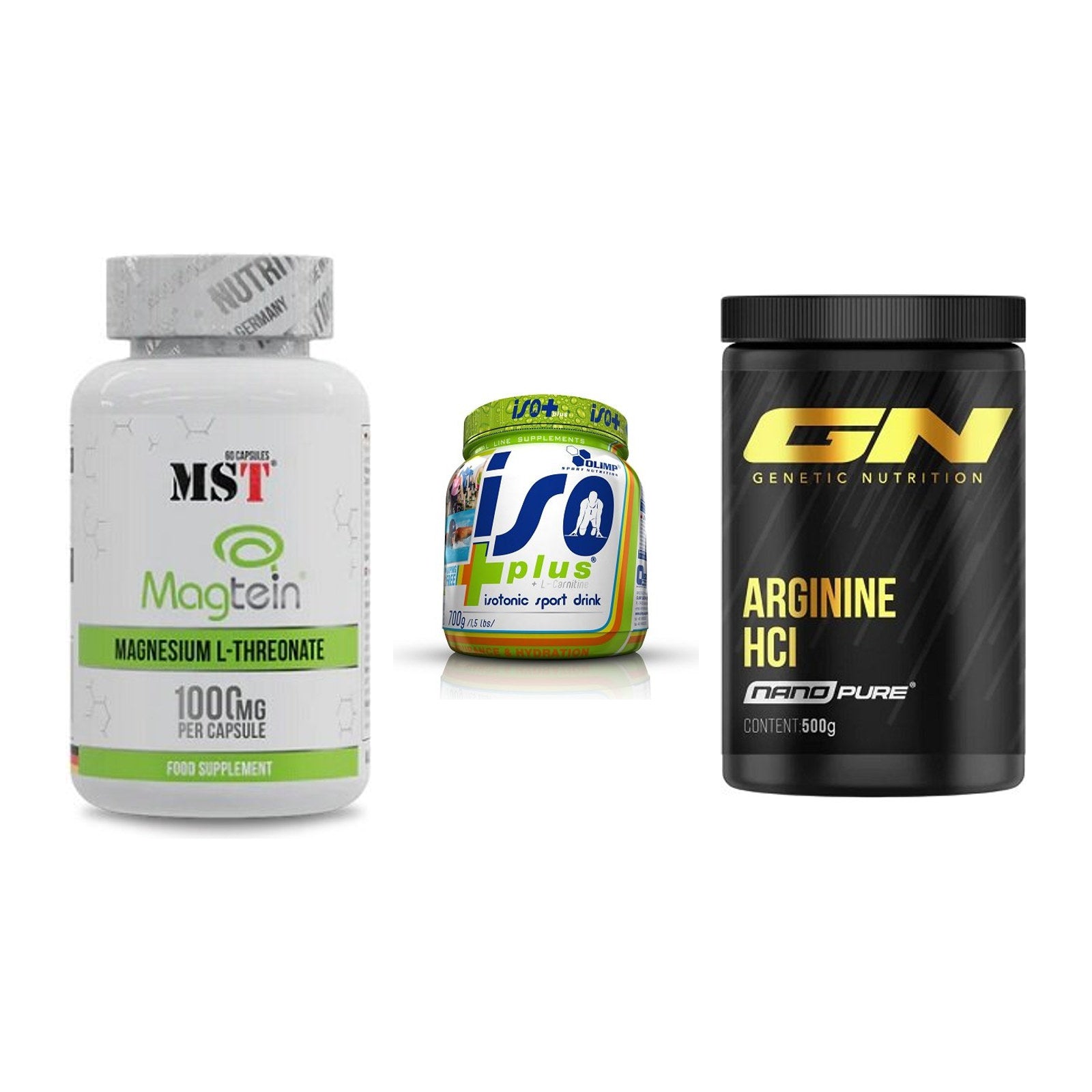Ausdauer-Set: MST Magnesium + Olimp Iso Plus + GN Arginine HCL – alle enthaltenen Artikel