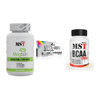 Ausdauer-Set: MST Magnesium + Olimp Vita-Min + MST BCAA 1000 – alle enthaltenen Artikel