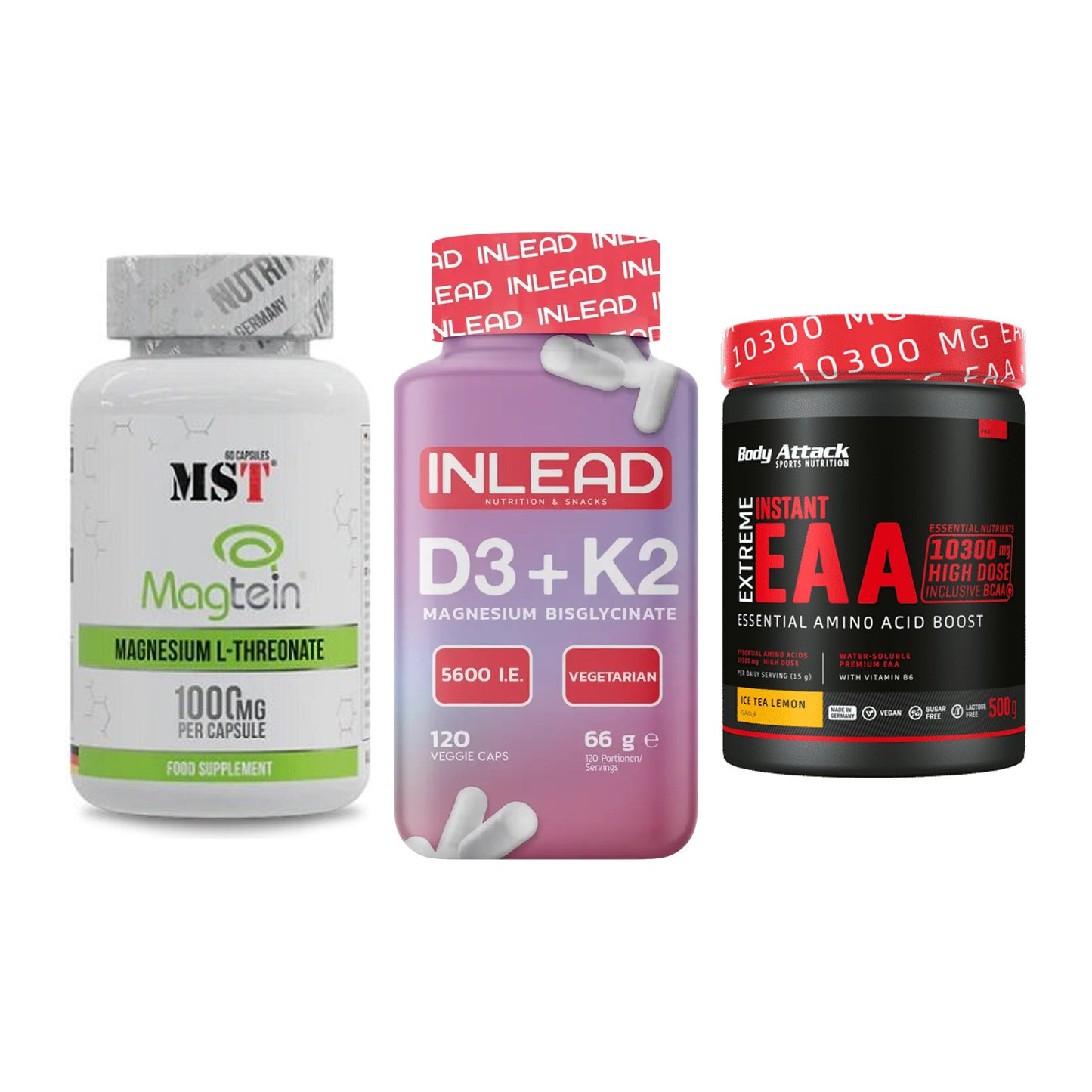 Ausdauer-Set: MST Magnesium + INLEAD Vitamin + Body Attack – alle enthaltenen Artikel