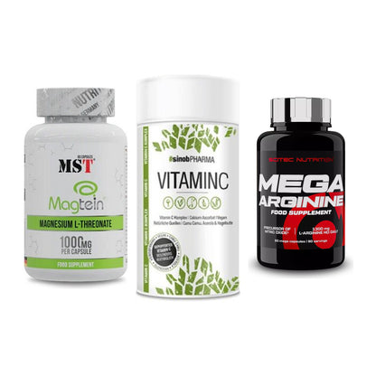 Ausdauer-Set: MST Magnesium + Sinob Vitamin C + Scitec Mega – alle enthaltenen Artikel