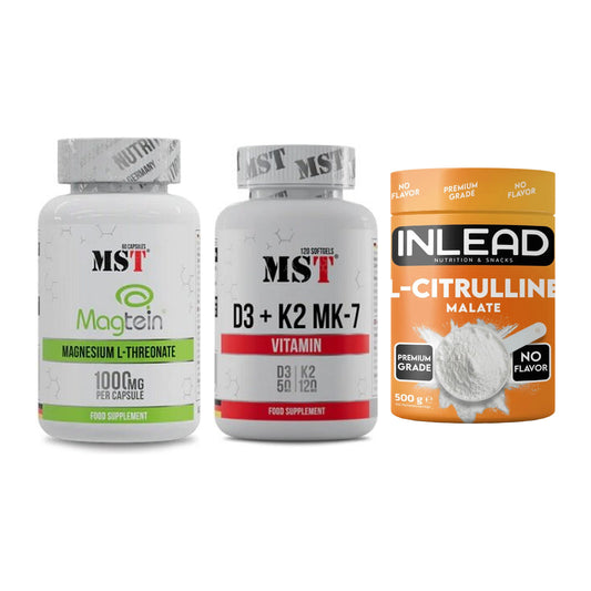 Ausdauer-Set: MST Magnesium + MST Vitamin D3 + INLEAD L-Citrull – alle enthaltenen Artikel