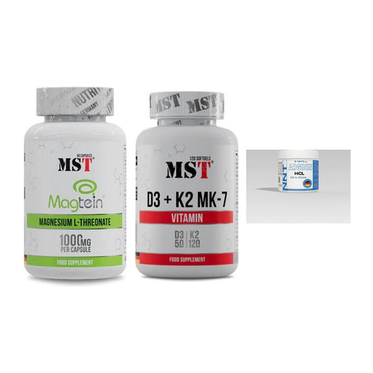 Ausdauer-Set: MST Magnesium + MST Vitamin D3 + NNT Arginin – alle enthaltenen Artikel