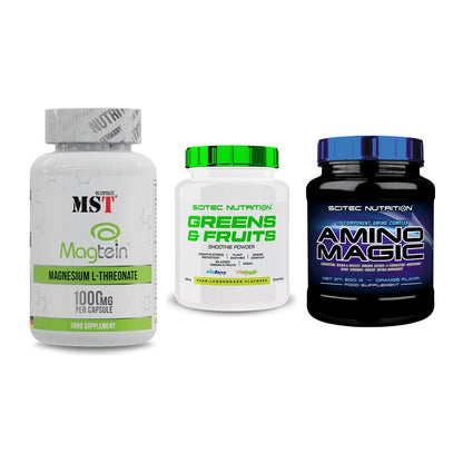 Ausdauer-Set: MST Magnesium + Scitec Greens + Scitec Amino – alle enthaltenen Artikel