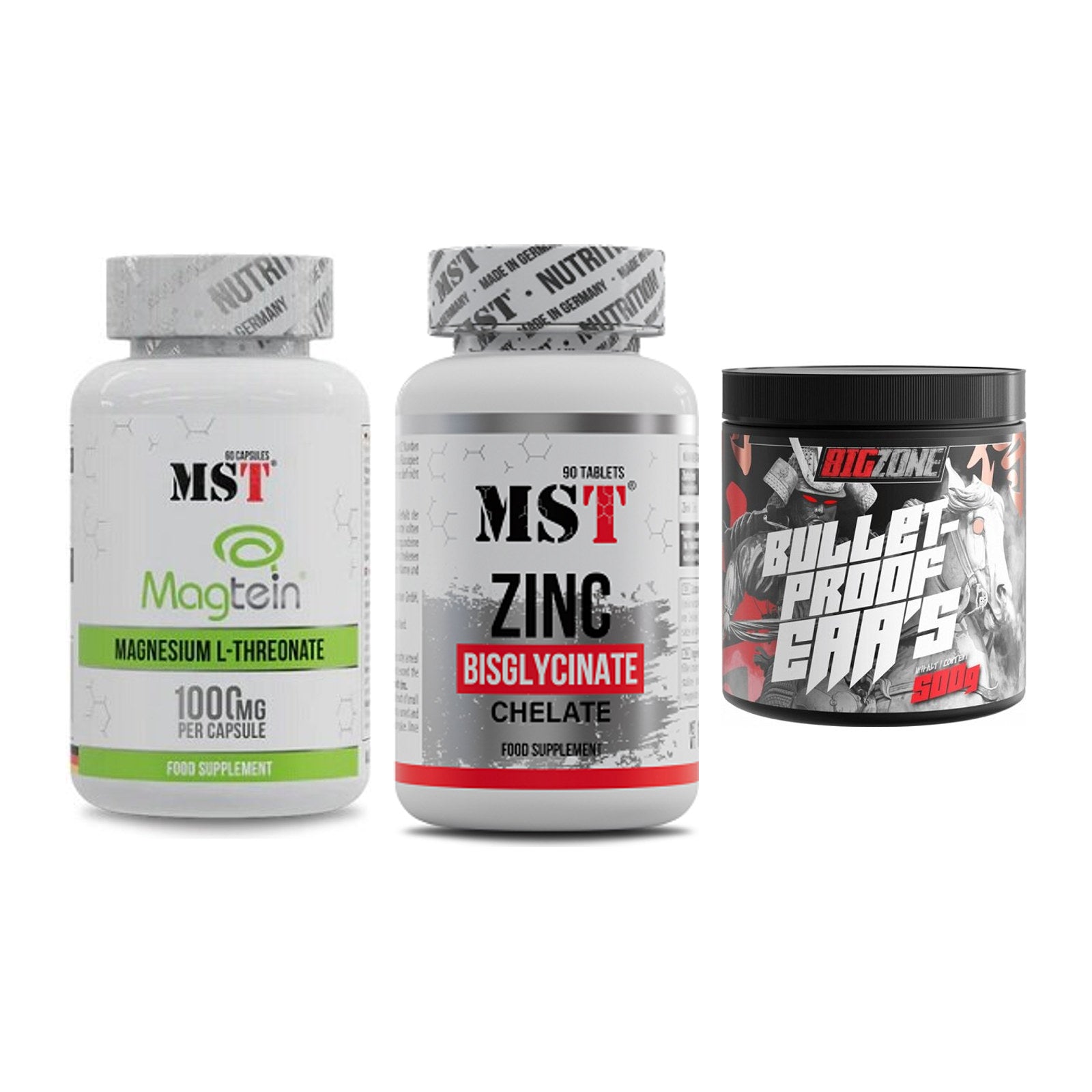 Ausdauer-Set: MST Magnesium + MST Zinc Chelate + Big Zone Bulletp – alle enthaltenen Artikel