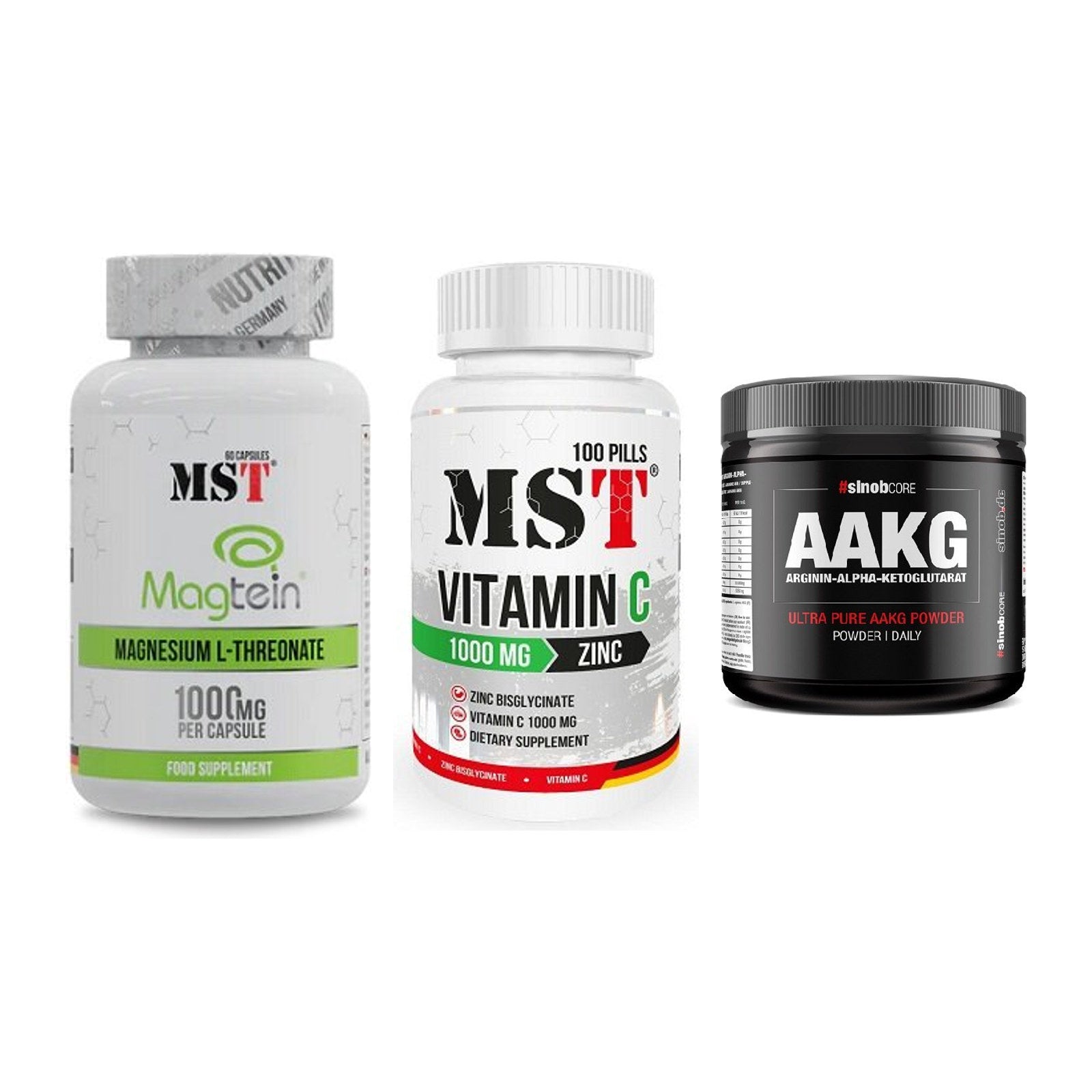 Ausdauer-Set: MST Magnesium + MST Vitamin C + Sinob Core – alle enthaltenen Artikel