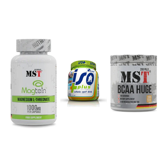 Ausdauer-Set: MST Magnesium + Olimp Iso Plus + MST BCAA Huge – alle enthaltenen Artikel