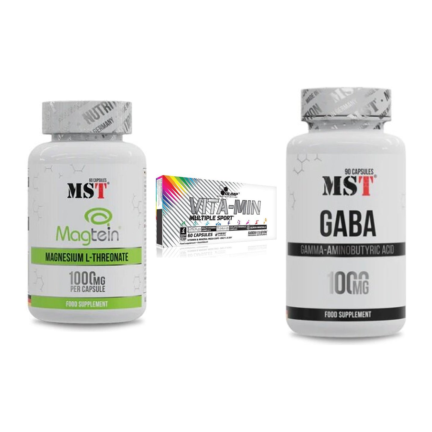 Ausdauer-Set: MST Magnesium + Olimp Vita-Min + MST GABA 1000mg – alle enthaltenen Artikel