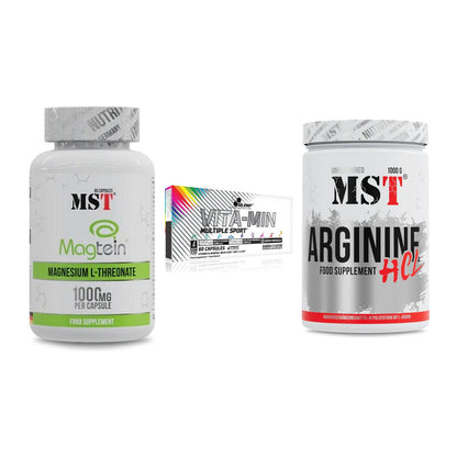 Ausdauer-Set: MST Magnesium + Olimp Vita-Min + MST Arginine HCL – alle enthaltenen Artikel