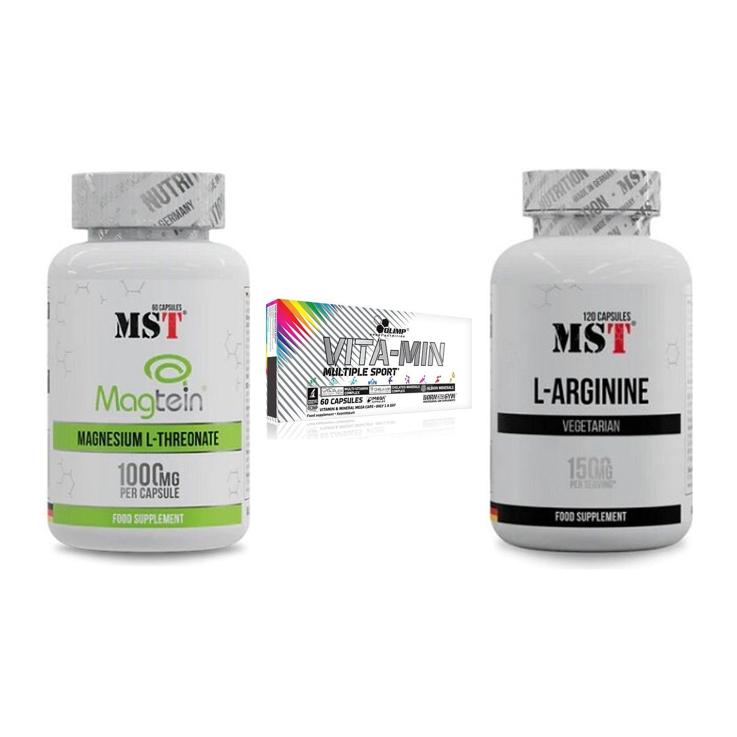 Ausdauer-Set: MST Magnesium + Olimp Vita-Min + MST L-Arginine – alle enthaltenen Artikel