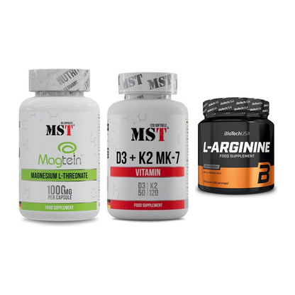 Ausdauer-Set: MST Magnesium + MST Vitamin D3 + BioTech L-Argini – alle enthaltenen Artikel