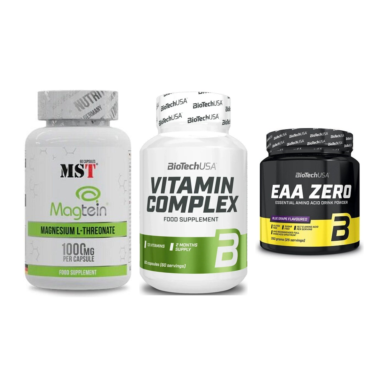 Ausdauer-Set: MST Magnesium + BioTech Vitamin + BioTech EAA Zero – alle enthaltenen Artikel