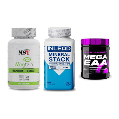 Ausdauer-Set: MST Magnesium + INLEAD Mineral + Scitec Mega EAA – alle enthaltenen Artikel