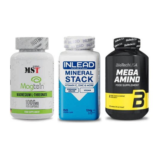 Ausdauer-Set: MST Magnesium + INLEAD Mineral + BioTech Mega – alle enthaltenen Artikel