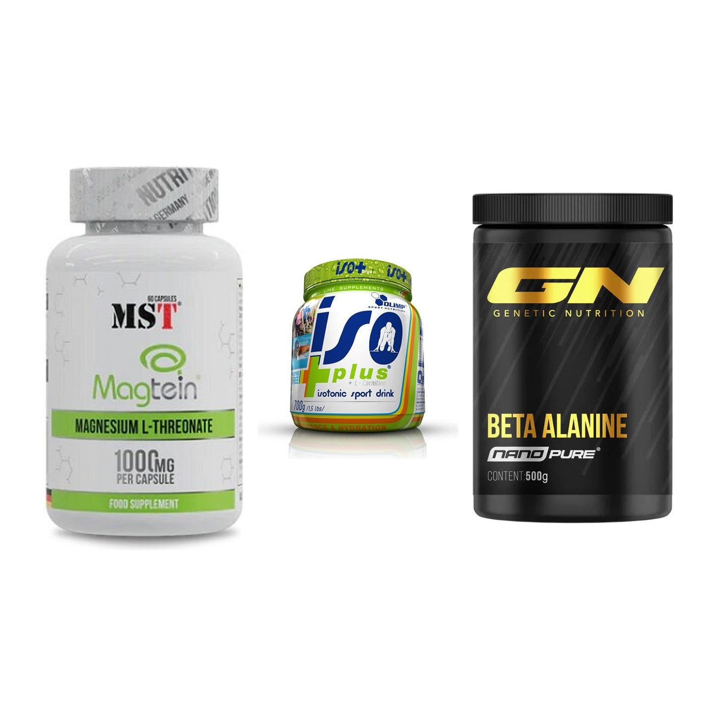 Ausdauer-Set: MST Magnesium + Olimp Iso Plus + GN Nano Beta – alle enthaltenen Artikel