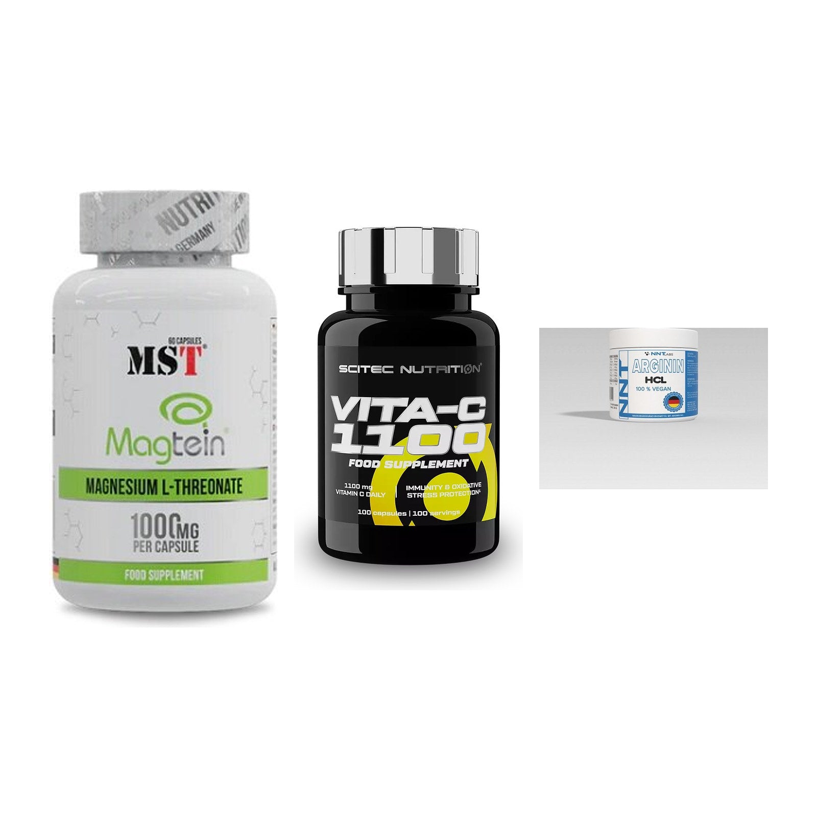 Ausdauer-Set: MST Magnesium + Scitec Vitamin C + NNT Arginin – alle enthaltenen Artikel