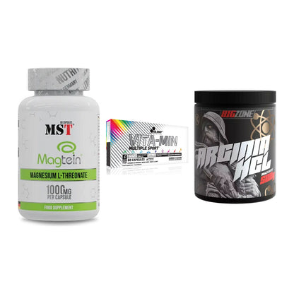 Ausdauer-Set: MST Magnesium + Olimp Vita-Min + Big Zone Arginin – alle enthaltenen Artikel