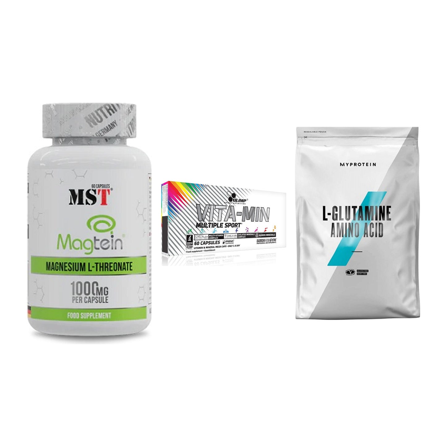 Ausdauer-Set: MST Magnesium + Olimp Vita-Min + MyProtein – alle enthaltenen Artikel