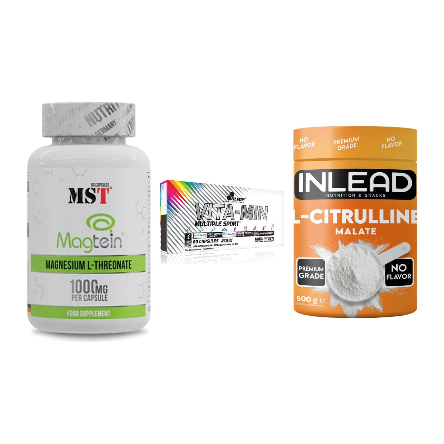 Ausdauer-Set: MST Magnesium + Olimp Vita-Min + INLEAD L-Citrull – alle enthaltenen Artikel