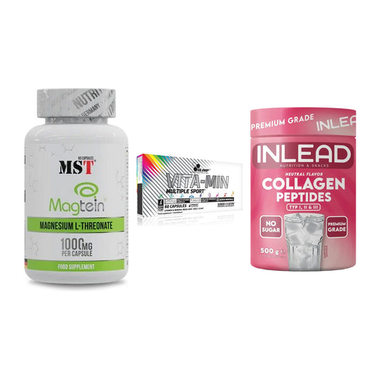 Ausdauer-Set: MST Magnesium + Olimp Vita-Min + INLEAD Collagen – alle enthaltenen Artikel